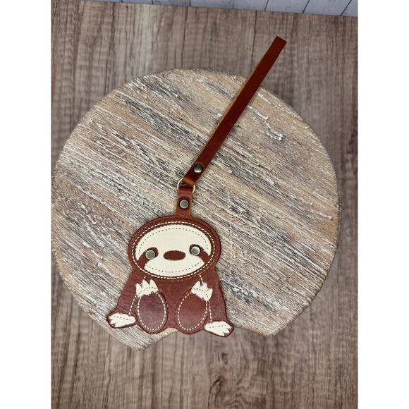 Portland Leather Sloth Charm CHESTNUT Sloth Keychain FAST SHIP NEW - Picture 2 of 3